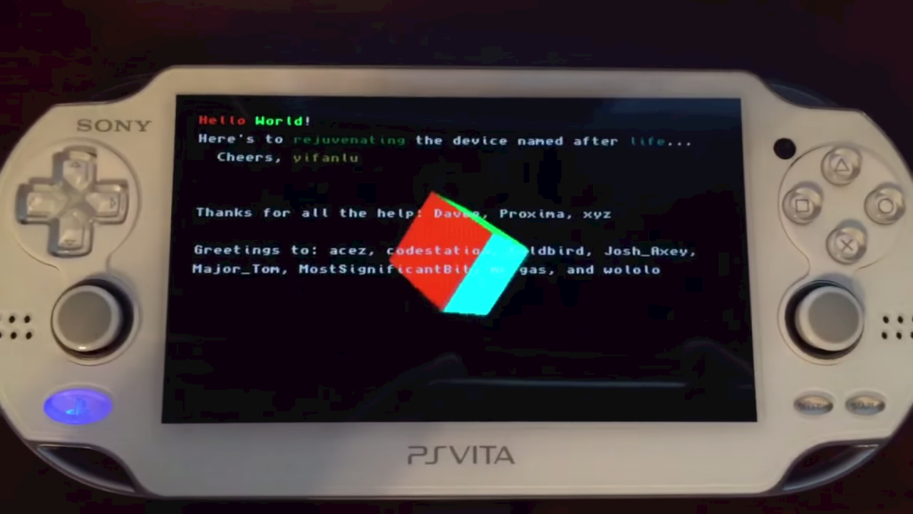 Rejuvenate homebrews natifs PS Vita hello world screenshot