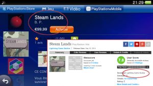 Steam Lands PlayStation Mobile Lightning Game Studios