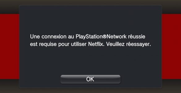 Netflix erreur PSN